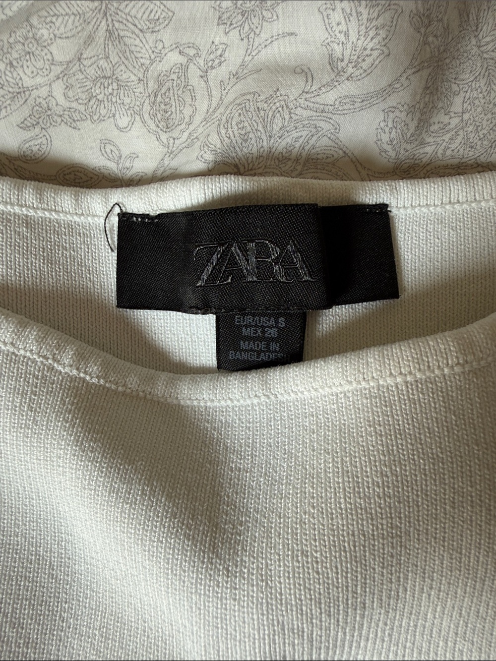 Zara White Structured Short-Sleeve Top - Picture 2 of 4
